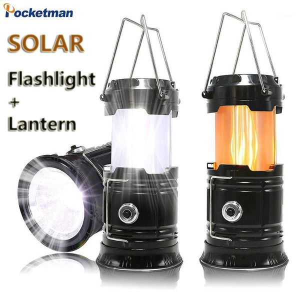 

portable lanterns camping lamp solar light tent emergency lantern flame torch1