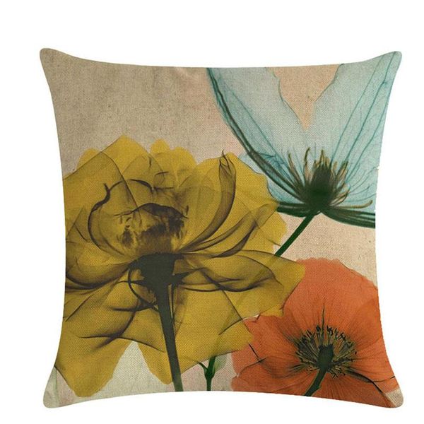 

watercolor flower and leaf pattern decorative cushions pillowcase linen cushion cover throw pillow sofa decoration pillowcover