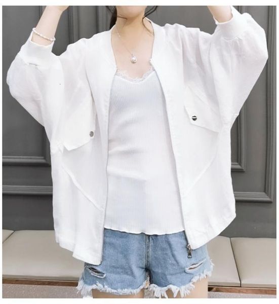 

spring summer sunscreen sunproof batsleeve loosen women coat bomber jacket casual street wear jackets students, Black;brown