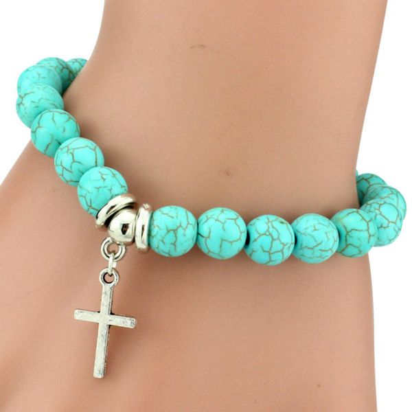 

7mm turquoise beads bracelets life tree beaded owl elephant animals alloy pendants bracelet fashion jewellery, Black