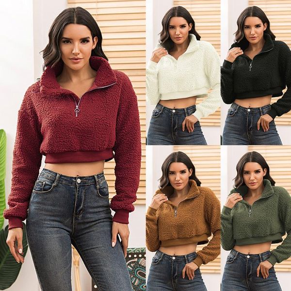 

white/ black /red christmas in 2020 autumn winter pure color artificial lamb hair short fashion female women's clothing
