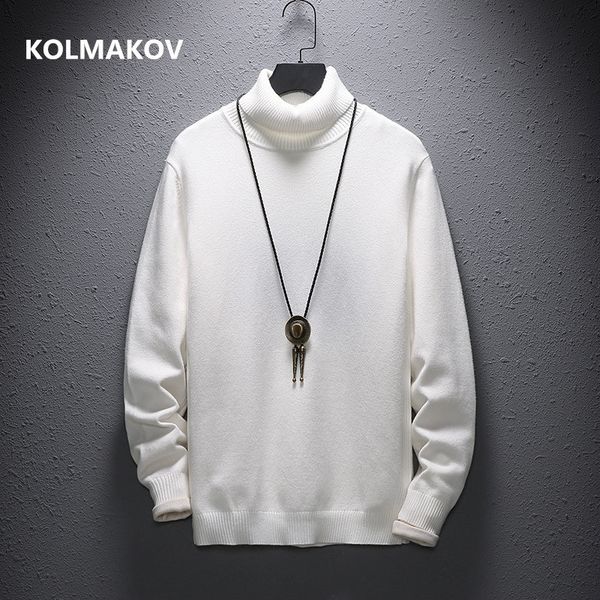 

cashmere sweater men casual fashion men's turtleneck sweaters warm knitting shirt wool pullover men -4xl,5xl 201125, White;black