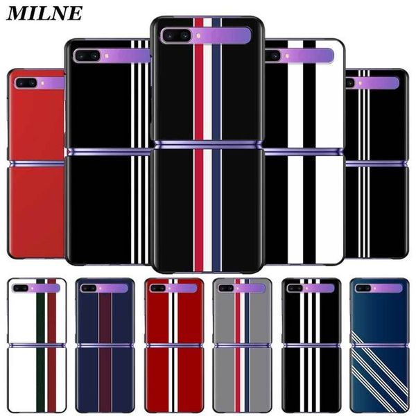 

samsung fold case for galaxy z flip 5g foldable back cover hard pc phone bag coque shell sports brand stripes