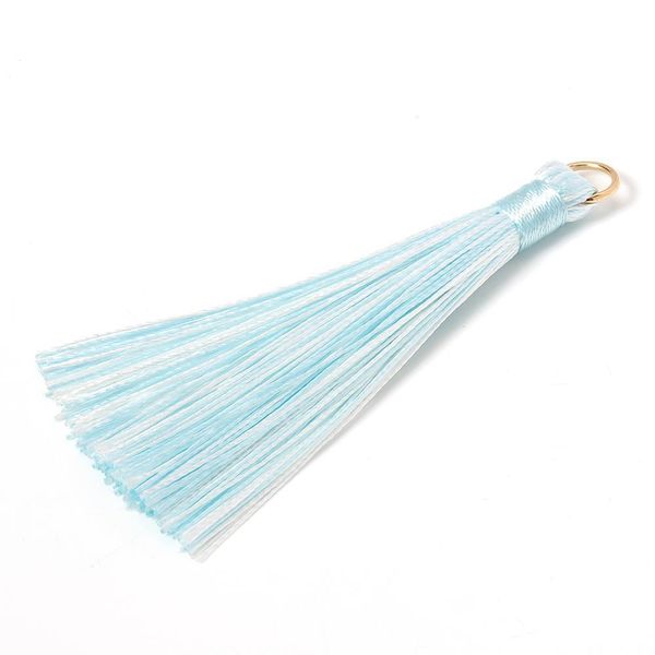 

10pcs 7cm colorful polyester silk tassel brush pendant earring charm for diy jewelry making handmade craft findings supplier h bbynix