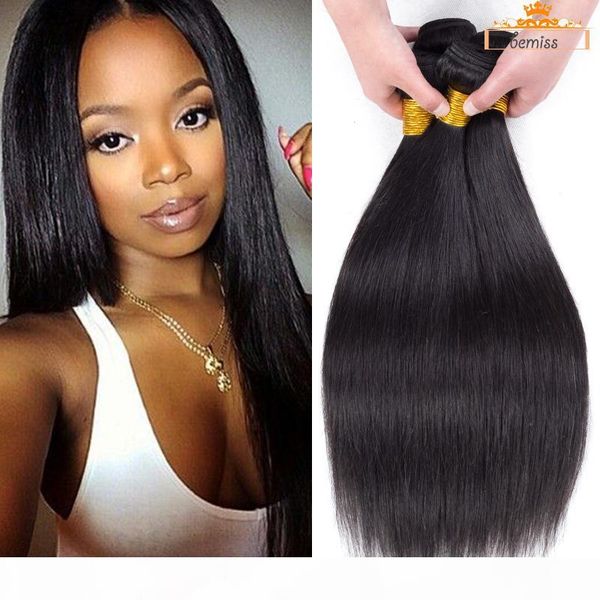 

30 32 34 36 inches brazilian virgin hair unprocessed straight human hair bundles cambodian indian malaysian peruvian mongolian extensions, Black