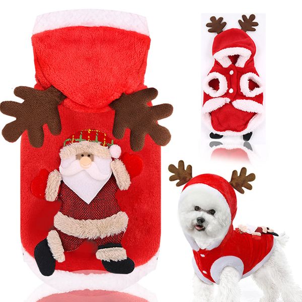 

pet clothes autumn winter flannel warm festive dog clothes cat elk christmas clothes new year old man t3i51461