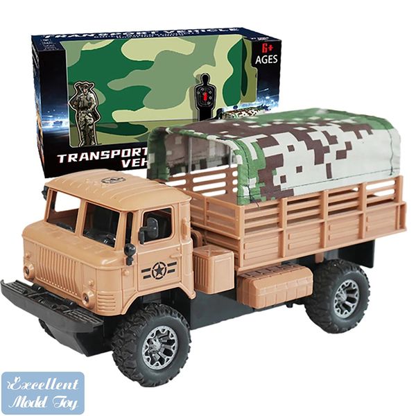 EMT TK2 Controle Remoto 4 Canais Off-Road Militar Truck Toy, Shed Transporter Bright LED luzes destacável, Kid Natal Presente do menino, useu
