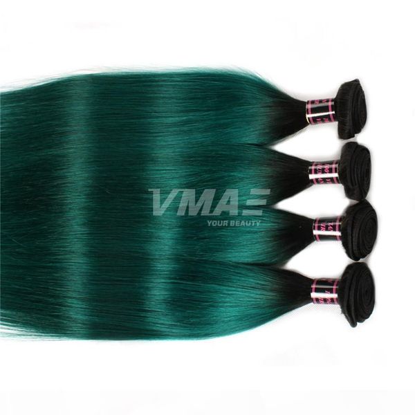 

brazilian ombre straight hair two tone color 1b green grade 9a virgin human hair 8-30 inches human hair extensions ing, Black