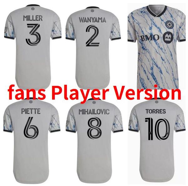 

2022 2023 club de foot montreal cf soccer jerseys impact 22 23 away wanyama mihailovic piette quioto mls football shirts fans player version, Black;yellow