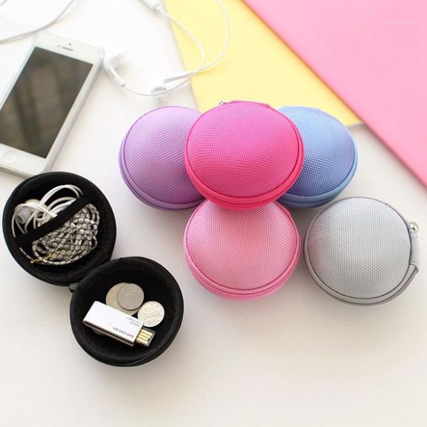 

storage bags mini zipper protective headphone case pouch earphone bag soft headset earbuds box usb cable organizer coin purse round1