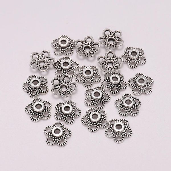 

50pcs/lot 10mm 5 petals hollowed flower loose sparer end bead caps for jewelry making finding diy bracelet accessories component wmtkes