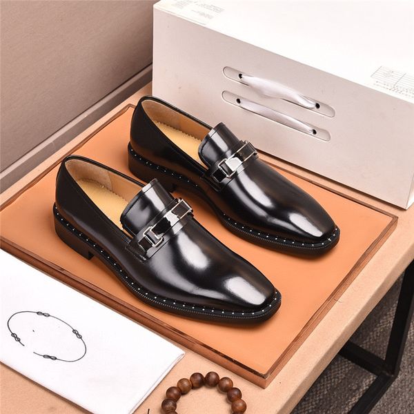

men casual shoes autumn leather loafers office dress shoes for men driving moccasins comfortable slip on party fashion shoes man, Black