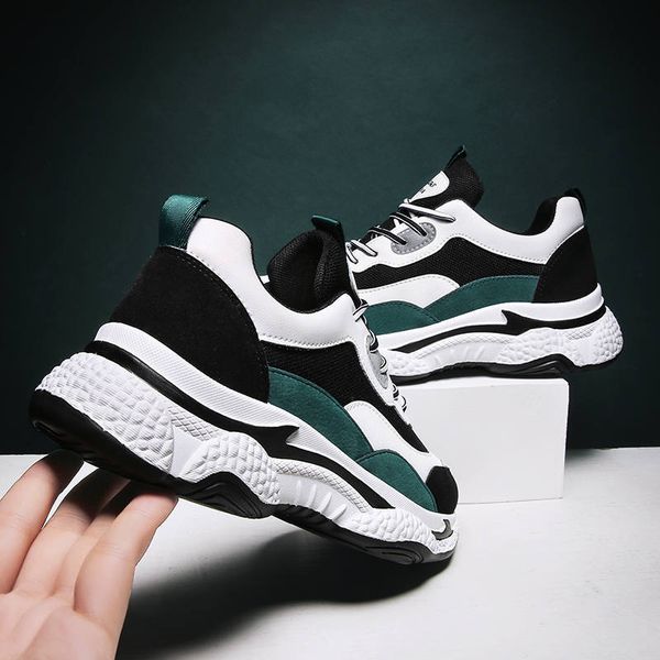 

dad ins trendy casual sports running men's autumn and winter warm plush cotton shoes, Black