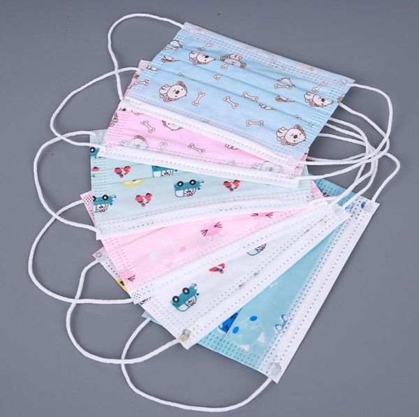 

girls child respirator disposable cartoon boys non-woven mouth mask anti pollution breathable print face masks for kids