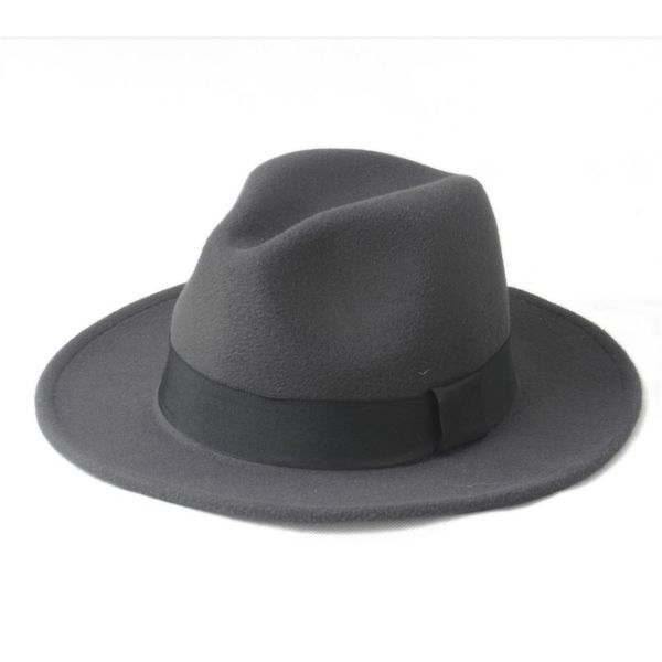 

2020 winter 2 big size 100% wool men felt trilby fedora hat for gentleman wide brim cloche panama sombrero cap size 56-58,size 59-61cm, Black;white