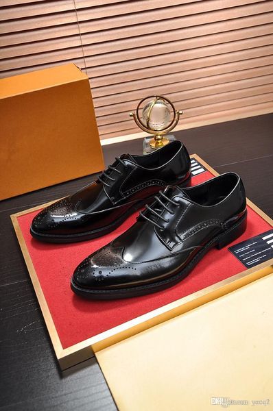 

sp men pointed toe shoes lace-up bullock business dress men oxfords shoes male formal shoes big size shallow 33, Black