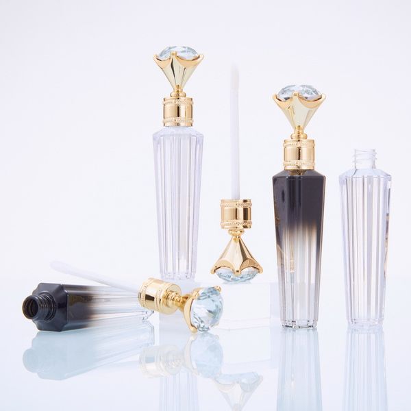 Tubi per lucidalabbra diamantati da 3 ml Contenitore per tubo trasparente per lucidalabbra vuoto con bacchette Flaconi per lucidalabbra ricaricabili con diamanti alla moda