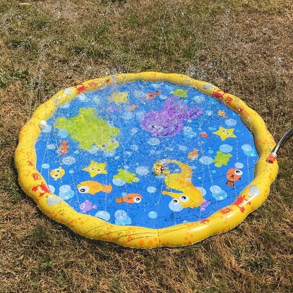 

water swimming play sprinkler fun water mat inflatable toddler splash baby mats spray outdoor pads pool kids mats bbyce packing2010