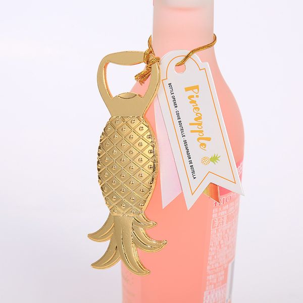 

plated gold beer bottle opener originality pineapple shaped multi function metal openers wine promotion gift new arrival 2 2lt j2