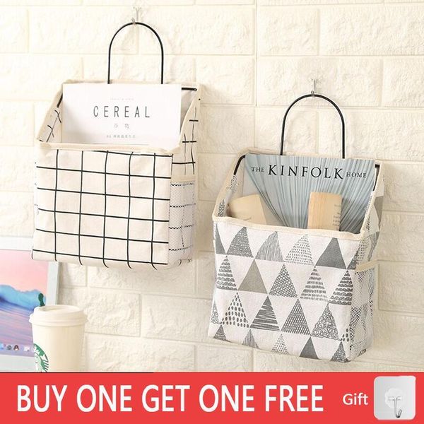 

wall hanging storage bag bedside sundries storage organizer dorm room phone book magazine bag holder with hook bed1