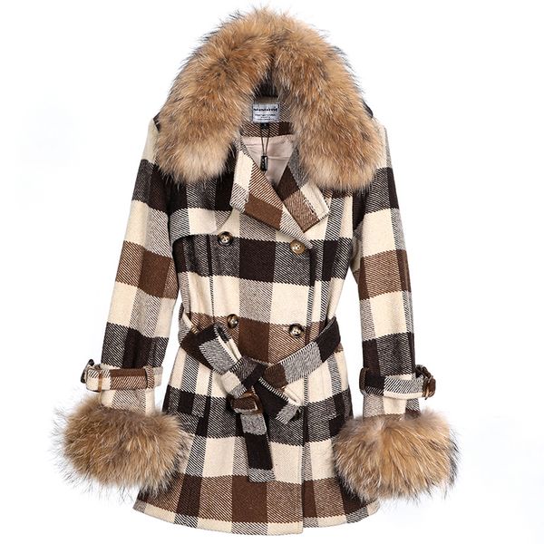 

korean 2021 new version autumn plaid thin wool jacket wmu6, Black