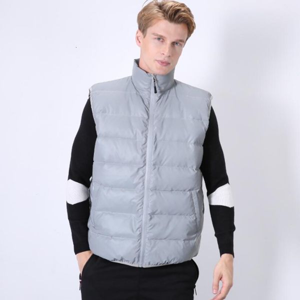 

winter new reflective down outdoor sports warm vest shoulder size, Black;white