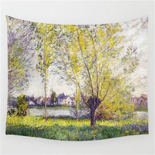 

маслом живописи пейзаж гобелен стена висит мандала гобелены пляжное полотенце столовая ткань одеяло украшения дома бикини накрыть wmtojw