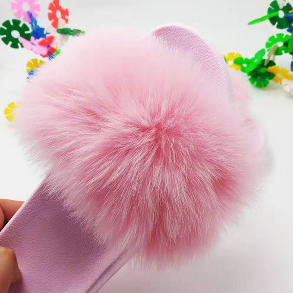 

new pink fashion luxury fur slides women summer furry slippers fluffy home shoes woman ladies flip flops with female fur sandals, Black