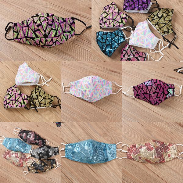 

up2rbu bling sequined masks black club party anti-dust pm2.5 adjustable mouth reuse face mask in stock 7 n