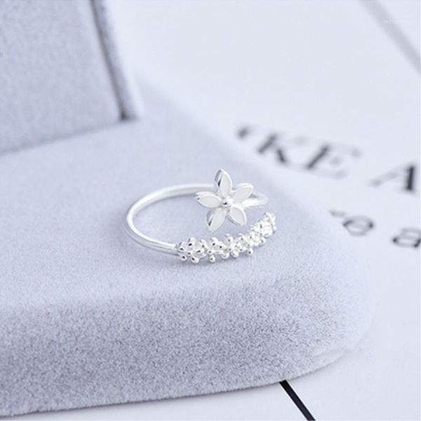 

cluster rings silver flower opening ring (with box+e-packet)1, Golden;silver