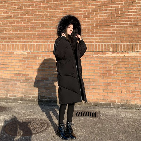 

new 2020 mid large women's long winter 200 jin fat sister down cotton padded et for pregnant women, White