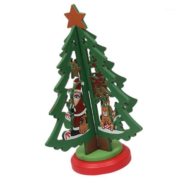 

1pc wooden christmas tree diy mini xmas tree deskdecor christmas scene decor1