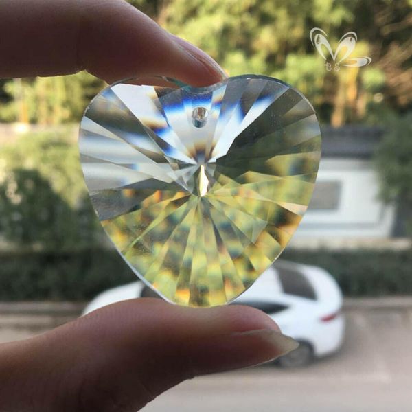 

45mm heart crystal prisms chandelier part pendant suncatcher glass art hanging home decor diy ornament faceted h bbytpn
