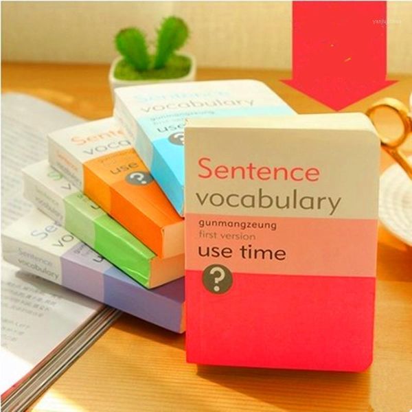 

south korea stationery review helper in learning english student vocabulary word memo pad creative word book portable notebook1, Purple;pink