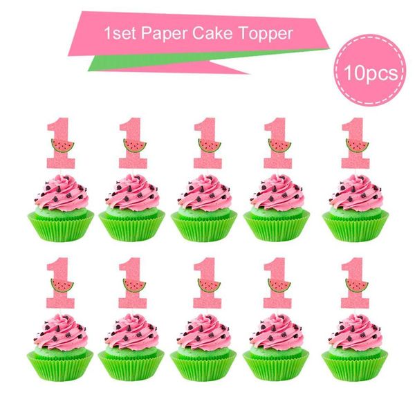 

qifu one в дыня баннер с фотоплеклом с днем ​​рождения баннер 1-й день рождения декор детские летние фрукты тема вечеринка поставляет