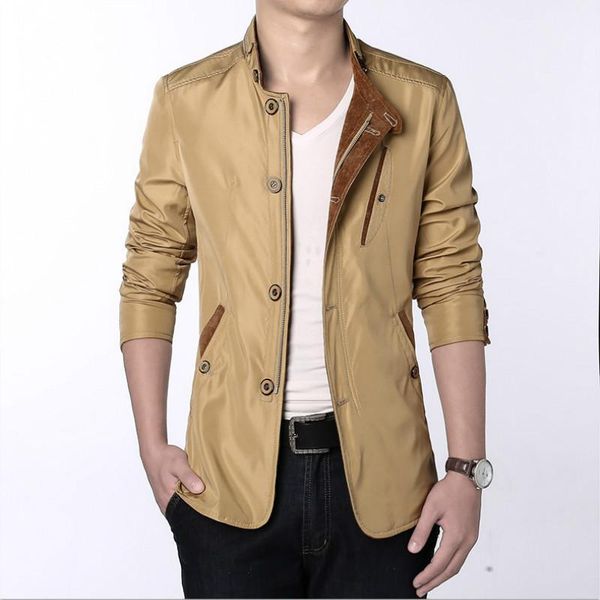 

men's jackets kezrea overcoat autumn men's splice casual slim fit jacket coat male men fashion jackets1, Black;brown