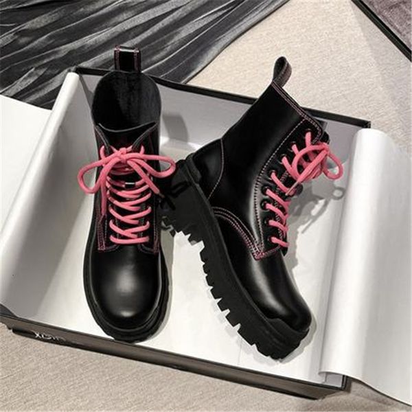 

new punk 2021 boots proof women's leather water from plutonium woman with thick bottom rentals to mujer 0ye3, Black