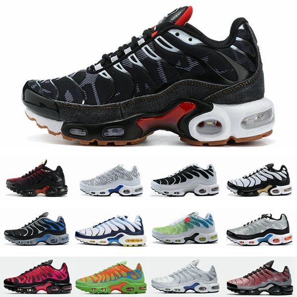 

new tn plus gs running shoes for men blue hex remix pack brushstroke camo euro tour red green tns sports sneakers trainers chaussures, White;red