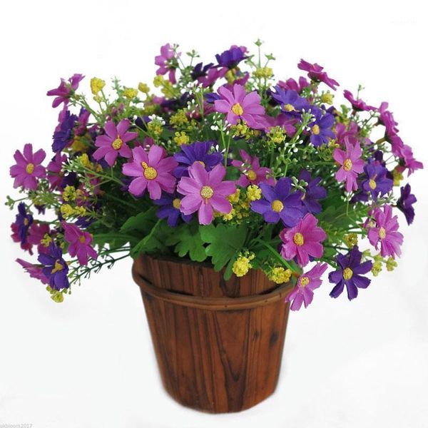 

decorative flowers & wreaths 1 bunch silk daisy bouquet artificial vases for home decor accessories arrangement diy wedding po props fake pl