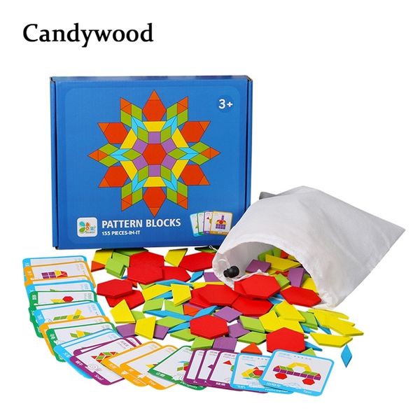 155 PCS Kreative Puzzle-Spiele Lernspielzeug für Kinder Puzzle Lernen Kinder Entwicklung Holzspielzeug für Jungen Mädchen 201218