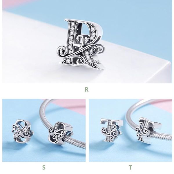 

codedog 100 real 925 sterling silver letter alphabet a z charm name bead fit original bracelet pendant jewelry cmc030 h bbyzhv, Black