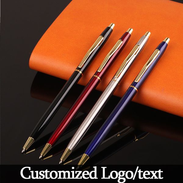 

1.0mm ink black press ballpoint oil pen neutral ballpoint pen school stationery customized logo gift, Blue;orange