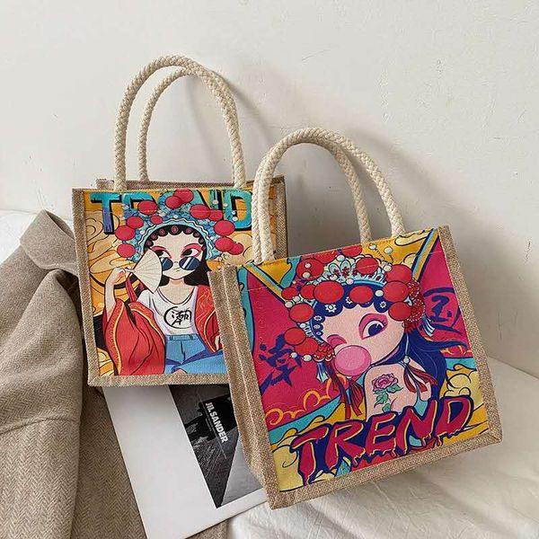 Versione coreana della scatola di immagazzinaggio portatile per il tempo libero con graffiti, accessori per borse tote con stampa di moda alla moda