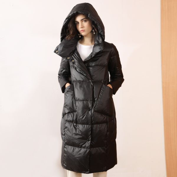 

2020 new winter down jacket hooded coat women fashion jackets female warm woman clothing casual parkas outerwear c1204, Black
