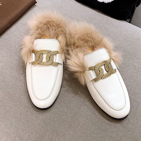 

2020 fall/winter latest slippers, retro copper buckle design, wool lining, imported calf leather upper into italian leather outsole, Black