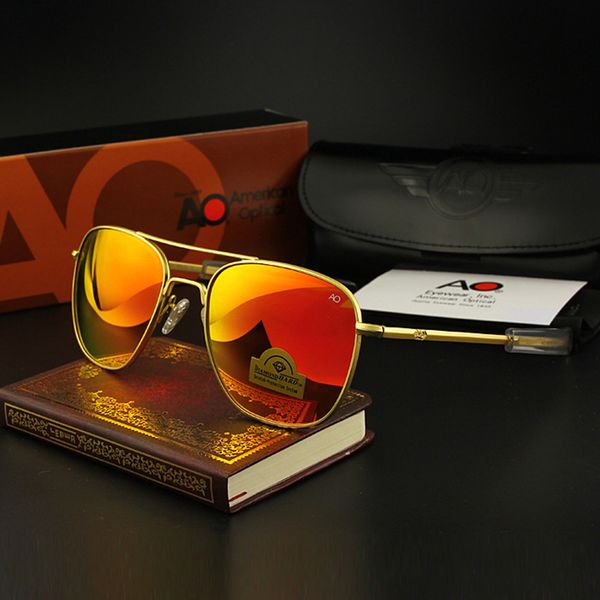 

colour sunglasses box glass lens op57 brand op55 american army ao quality sun glasses designer original men pilot military etdvc, White;black