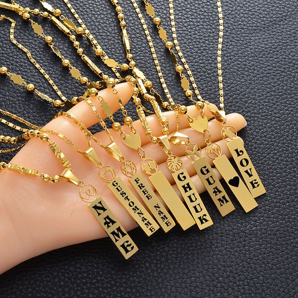 

anniyo customize capital letters pendant necklaces,personalized name hawaiian kiribati heart lovers coconut tree jewelry #156721 q1114, Silver