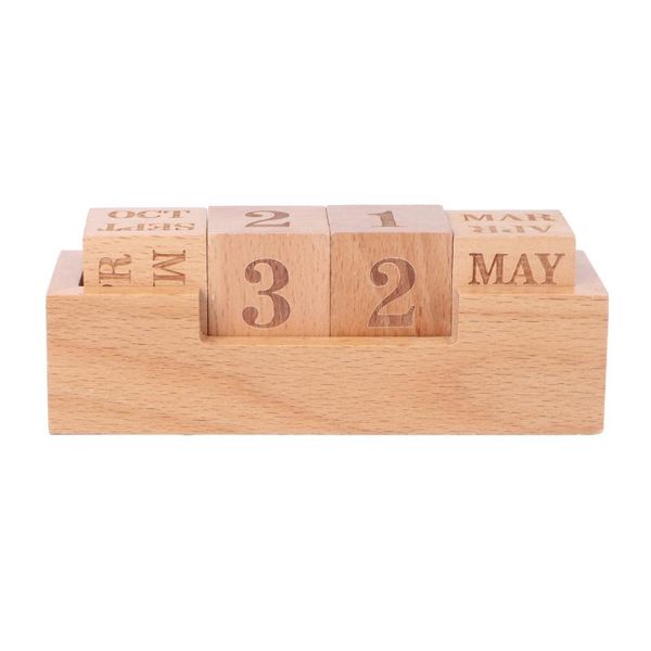

wooden perpetual calendar desk calendar ornament wooden block daily