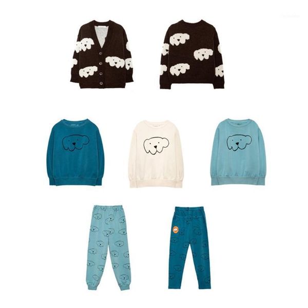 

pullover kids sweaters 2021 week autumn winter boys girls cute dog print knit baby child cotton fashion outwear clothes1, Blue