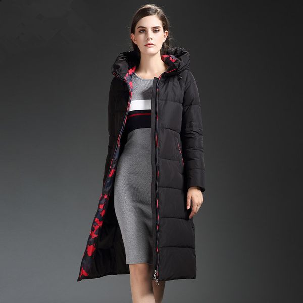 

2021 new women white duck black with hood female winter jacket long parkas thin woman down women's wxf220 jackets 7a2d